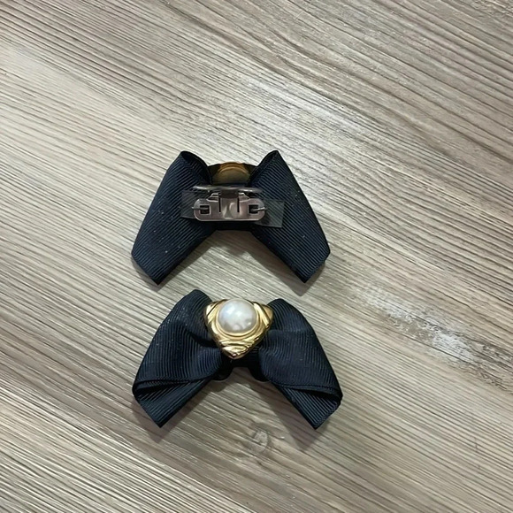 Colin Stuart slides Mules with removable bow/charm Black Square toe Size 6.5 - Picture 8 of 12